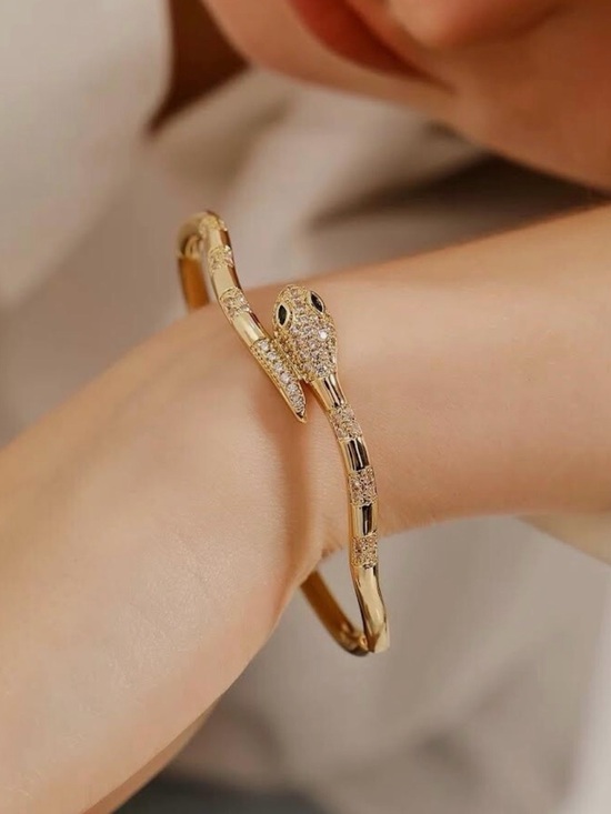 The Unbranded Brand Jewelry - Serpenti Gold Pavé Snake Wrap Bracelet – Fashion Jewelry
